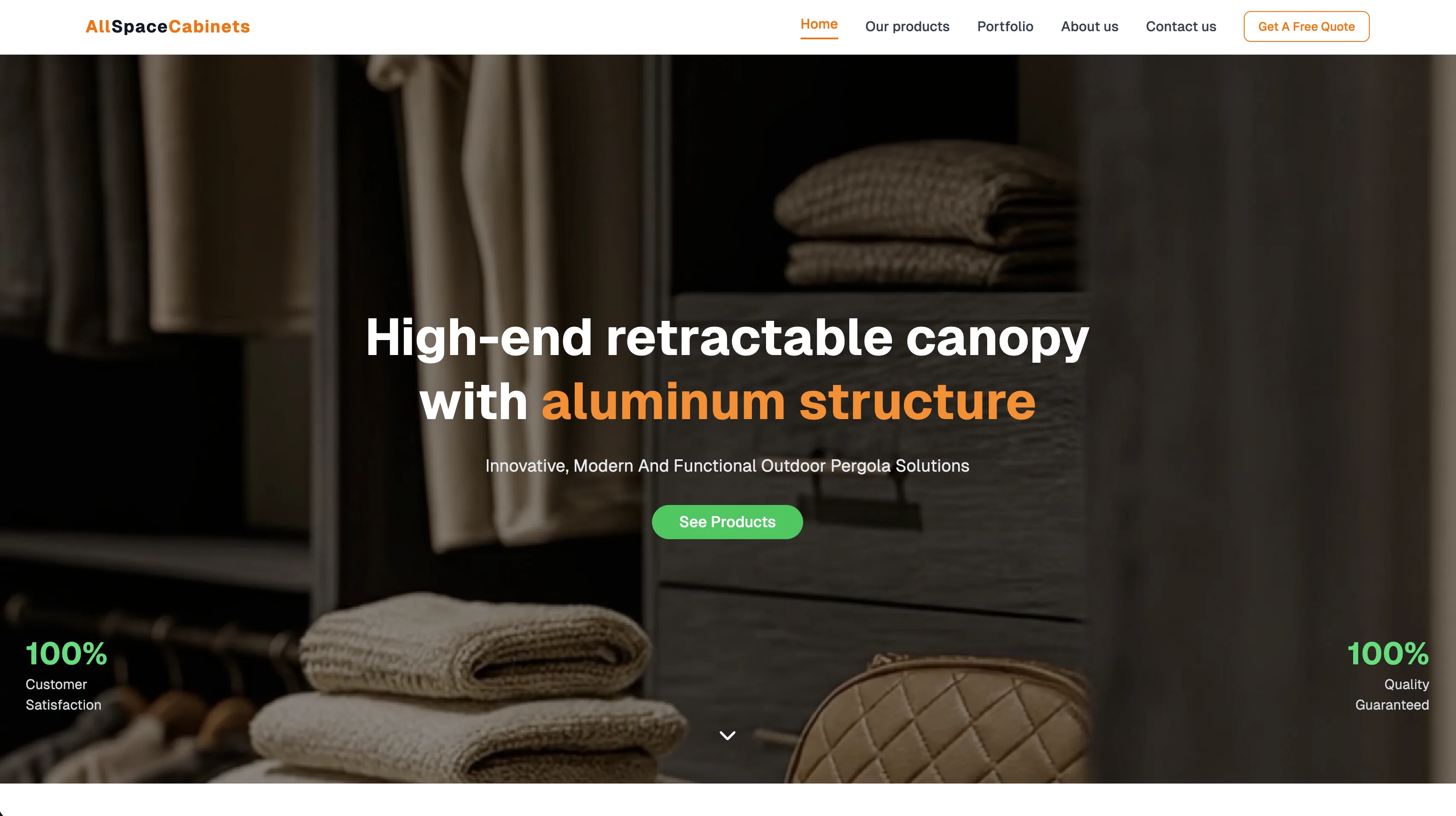 All Space Cabinets website homepage